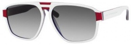 Marc by Marc Jacobs MMJ 294/S Sunglasses Sunglasses - 07V7 White Red Blue (JJ Gray Gradient Lens)