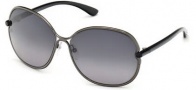 Tom Ford FT0222 Leila Sunglasses Sunglasses - 08B Shiny Gunmetal / Gradient Smoke 