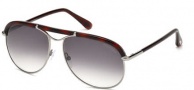 Tom Ford FT0235 Marco Sunglasses Sunglasses - 14B Shiny Light Ruthenium / Gradient Smoke 