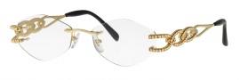 Caviar 1658 Eyeglasses Eyeglasses - 21 Gold With Clear Crystal Stones 