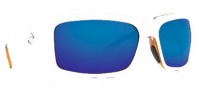 Costa Del Mar Cheeca Sunglasses White Tortoise Frame Sunglasses - Blue Mirror / 400G