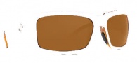 Costa Del Mar Cheeca Sunglasses White Tortoise Frame Sunglasses - Dark Amber / 400G