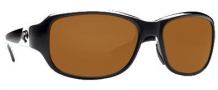 Costa Del Mar Las Olas Sunglasses- Black Frame Sunglasses - Amber / 580P