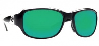 Costa Del Mar Las Olas Sunglasses- Black Frame Sunglasses - Green Mirror / 580G