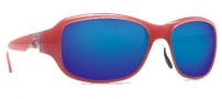 Costa Del Mar Las Olas Sunglasses - Coral White Frame Sunglasses - Blue Mirror / 400G