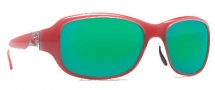 Costa Del Mar Las Olas Sunglasses - Coral White Frame Sunglasses - Green Mirror / 400G