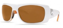 Costa Del Mar Bonita Sunglasses White Tortoise Frame Sunglasses - Dark Amber / 580P