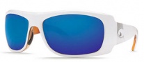 Costa Del Mar Bonita Sunglasses White Tortoise Frame Sunglasses - Blue Mirror / 400G