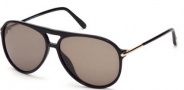 Tom Ford FT0254 Matteo Sunglasses Sunglasses - 01M Shiny Black 