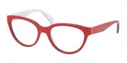 Prada PR 10PV Eyeglasses Eyeglasses - KA0101 Top Red / Gray / White Demo Lens