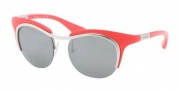 Prada PR 68OS Sunglasses Sunglasses - 1BC1B0 Steel - Coral / Mat Coral Gray Mirror Silver Gradient 