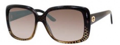 Gucci 3574 Sunglasses Sunglasses - 0W8H Black Gold Diamond (NQ brown mirror gradient lens)