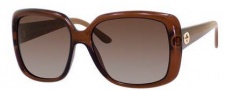 Gucci 3574 Sunglasses Sunglasses - 0W7L Dark Brown Transparent (LA gray/green gradient pol lens)