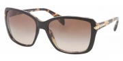 Prada PR 14PS Sunglasses Sunglasses - NAI9S1 Top Black / Medium Havana / Brown Gradient 