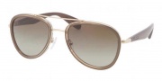 Prada PR 51PS Sunglasses Sunglasses - ZVN1X1 Pale Gold / Brown Gradient 