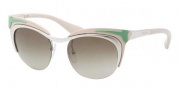 Prada PR 61OS Sunglasses Sunglasses - 1BC1X1 Silver Green / Brown Gradient 