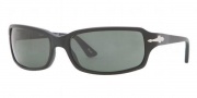 Persol PO 3041S Sunglasses  Sunglasses - 900/31 Matte Black / Crystal Green 