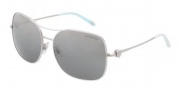 Tiffany & Co. TF3037 Sunglasses Sunglasses - 607388 Silver / White Gray Mirror Silver 
