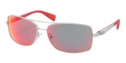 Prada Sport PS 50OS Sunglasses Sunglasses - 1AP6Y1 Silver Demi Shiny / Red Multilayer 