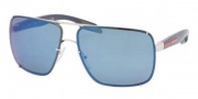 Prada Sport PS 53OS Sunglasses  Sunglasses - 1BC9P1 Silver / Mirror Blue 