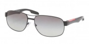 Prada Sport PS 58NS Sunglasses Sunglasses - 1B03M1 Demi Shiny Black / Gray Gradient 