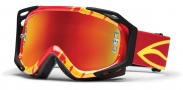 Smith Optics Fuel V.2 Sweat-X M Moto Goggles Goggles - Red - Yellow Slasher / Red Mirror