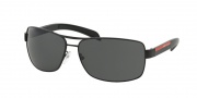Prada Sport 54IS Sunglasses Sunglasses - 1BO1A1 Matte Black / Black Rubber Gray