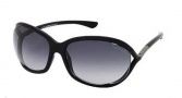 Tom Ford 0008 Jennifer Sunglasses Sunglasses - 01B Shiny Black / Gradient Smoke