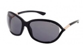 Tom Ford 0008 Jennifer Sunglasses Sunglasses - 01D Shiny Black / Smoke Polarized