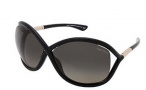 Tom Ford FT0009 Whitney  Sunglasses - 01D Shiny Black / Smoke Polarized