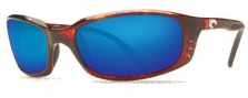 Costa Del Mar Brine Sunglasses Shiny Tortoise Frame Sunglasses - Blue Mirror Glass/COSTA 400
