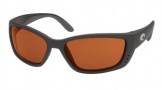 Costa Del Mar Fisch Sunglasses Shiny Black Frame Sunglasses - Blue Mirror / 400G
