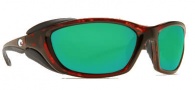 Costa Del Mar Mano War Sunglasses -  Tortoise Frame Sunglasses - Green Mirror / 580G