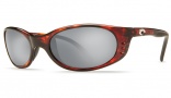 Costa Del Mar Stringer Sunglasses Shiny Tortoise Frame Sunglasses - Blue Mirror Glass/COSTA 580
