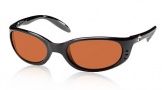 Costa Del Mar Stringer Sunglasses Shiny Black Frame Sunglasses - Blue Mirror Glass/COSTA 400