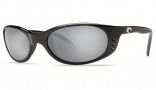 Costa Del Mar Stringer Sunglasses Shiny Black Frame Sunglasses - Blue Mirror Glass/COSTA 580