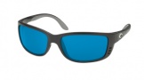 Costa Del Mar Zane Sunglasses - Matte Black Frame Sunglasses - Blue Mirror Glass/COSTA 400