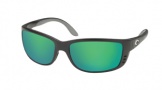 Costa Del Mar Zane Sunglasses - Matte Black Frame Sunglasses - Green Mirror Glass/COSTA 400