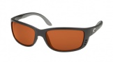Costa Del Mar Zane Sunglasses - Matte Black Frame Sunglasses - Copper Glass/COSTA 580