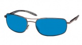 Costa Del Mar Seven Mile Sunglasses Satin Gunmetal Frame Sunglasses - Green Mirror Glass/COSTA 400
