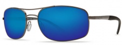 Costa Del Mar Seven Mile Sunglasses Satin Gunmetal Frame Sunglasses - Blue Mirror Glass/COSTA 580