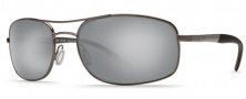 Costa Del Mar Seven Mile Sunglasses Satin Gunmetal Frame Sunglasses - Silver Mirror Glass/COSTA 580