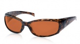 Costa Del Mar Hammerhead Sunglasses Shiny Tortoise Frame Sunglasses - Blue Mirror / 400G