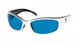 Costa Del Mar Hammerhead Sunglasses White-Black Frame Sunglasses - Green Mirror / 400G