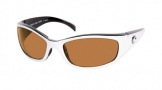 Costa Del Mar Hammerhead Sunglasses White-Black Frame Sunglasses - Amber / 580P