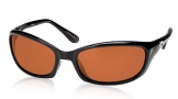 Costa Del Mar Harpoon Sunglasses Shiny Black Frame Sunglasses - Blue Mirror / 400G
