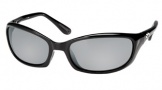 Costa Del Mar Harpoon Sunglasses Shiny Black Frame Sunglasses - Blue Mirror / 580G