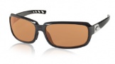 Costa Del Mar Isabela Sunglasses Shiny Black Frame Sunglasses - Amber / 580P