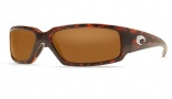 Costa Del Mar Rincon Sunglasses Shiny Tortoise Frame Sunglasses - Gray Glass/COSTA 580