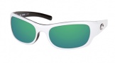 Costa Del Mar Riomar - White-Black Frame Sunglasses - Green Mirror Glass/COSTA 400